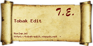 Tobak Edit névjegykártya